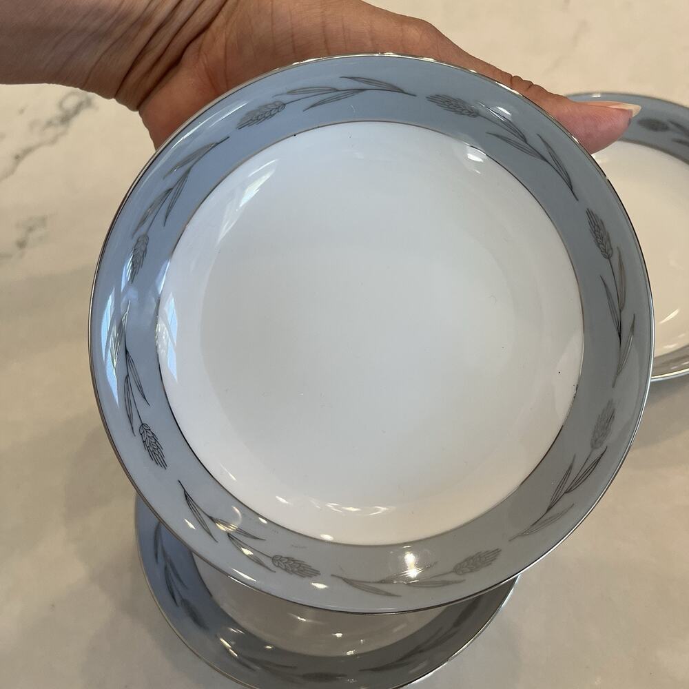 Fine Seyei China Nagoya Japan #3282 Dessert Plates Set Of 5, Wheat Motif